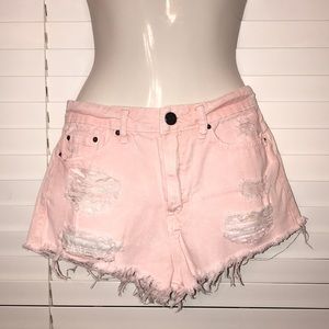 Urban Outfitters BDG pink jean shorts